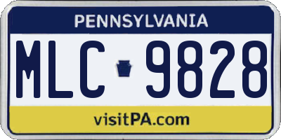 PA license plate MLC9828