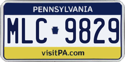 PA license plate MLC9829