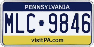 PA license plate MLC9846