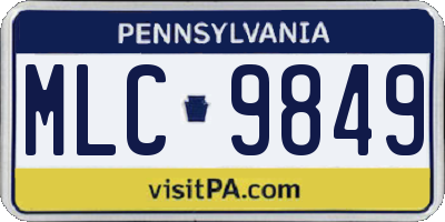 PA license plate MLC9849