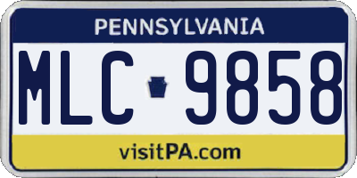 PA license plate MLC9858