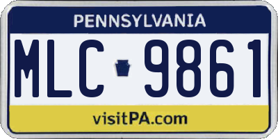 PA license plate MLC9861