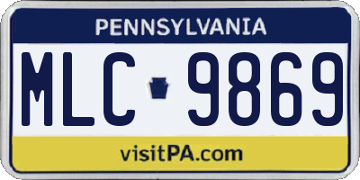 PA license plate MLC9869