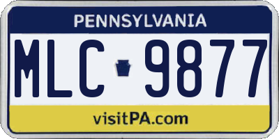 PA license plate MLC9877