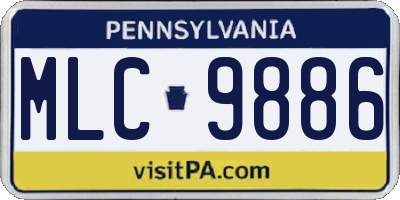 PA license plate MLC9886