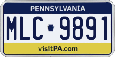 PA license plate MLC9891