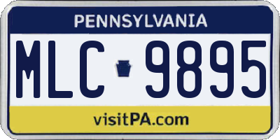 PA license plate MLC9895