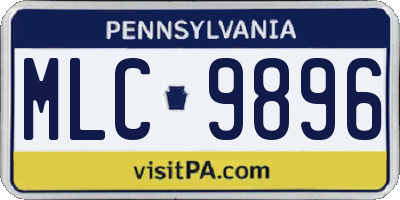 PA license plate MLC9896