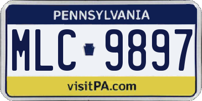 PA license plate MLC9897
