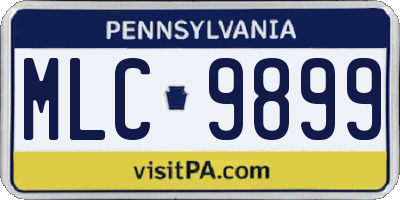 PA license plate MLC9899