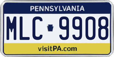 PA license plate MLC9908