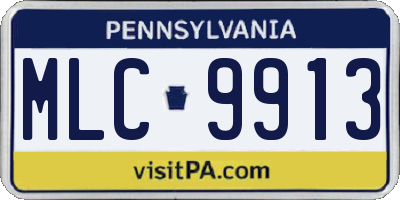 PA license plate MLC9913
