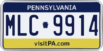 PA license plate MLC9914