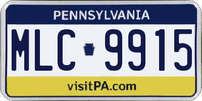 PA license plate MLC9915