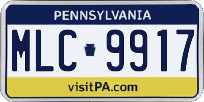PA license plate MLC9917