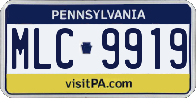 PA license plate MLC9919