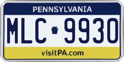PA license plate MLC9930