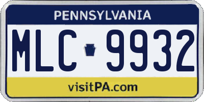 PA license plate MLC9932