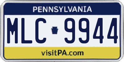 PA license plate MLC9944