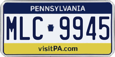 PA license plate MLC9945