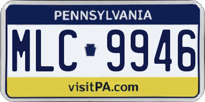 PA license plate MLC9946