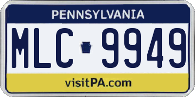PA license plate MLC9949