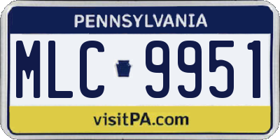 PA license plate MLC9951