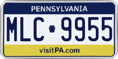PA license plate MLC9955
