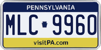 PA license plate MLC9960