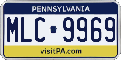 PA license plate MLC9969