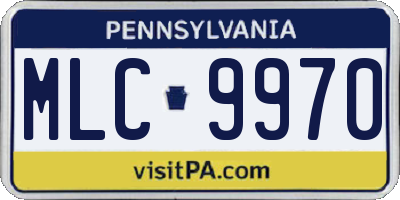 PA license plate MLC9970