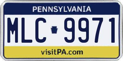 PA license plate MLC9971