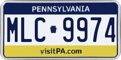 PA license plate MLC9974