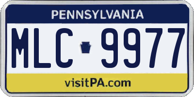 PA license plate MLC9977