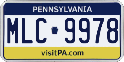 PA license plate MLC9978