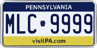 PA license plate MLC9999