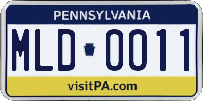 PA license plate MLD0011