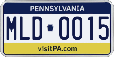 PA license plate MLD0015