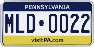 PA license plate MLD0022