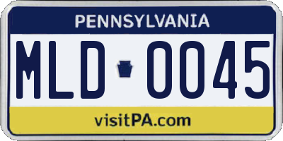 PA license plate MLD0045