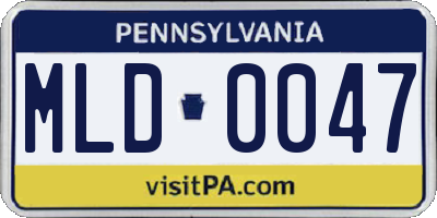 PA license plate MLD0047