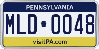 PA license plate MLD0048