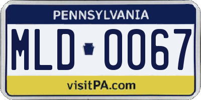 PA license plate MLD0067