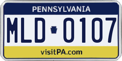 PA license plate MLD0107