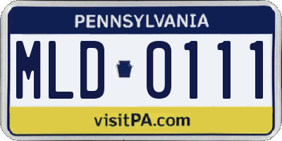 PA license plate MLD0111
