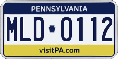 PA license plate MLD0112
