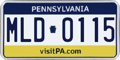 PA license plate MLD0115