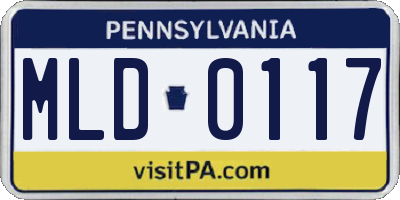 PA license plate MLD0117