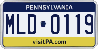 PA license plate MLD0119