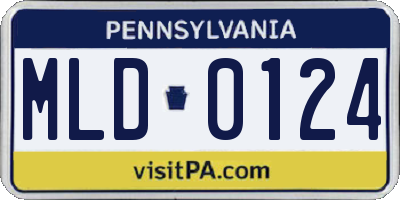 PA license plate MLD0124